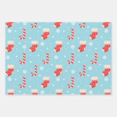 Candy Cane Pattern Cute Holiday Kerstmis stoppen Inpakpapier Vel (Voorkant)