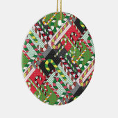 Candy Cane Pattern Keramisch Ornament (Rechts)