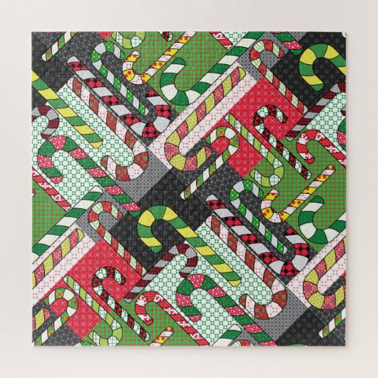 Candy Cane Pattern Legpuzzel (Verticaal)