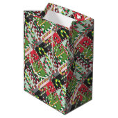 Candy Cane Pattern Medium Cadeauzakje (Achterkant Gekanteld)