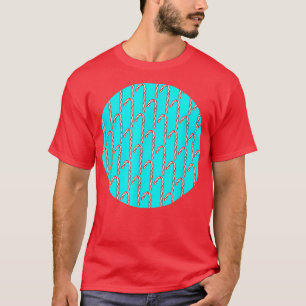 Candy Cane Pattern on Turquoise Background T-shirt