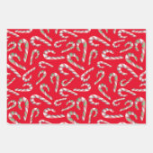 Candy Cane Pattern Red Green Maroon Inpakpapier Vel (Voorkant 3)