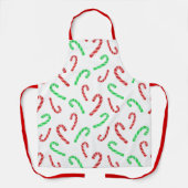 Candy Cane Pattern (rode en groene Waterverf) Schort (Voorkant)