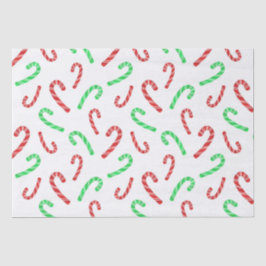 Candy Cane Pattern (rode en groene Waterverf) Tissuepapier