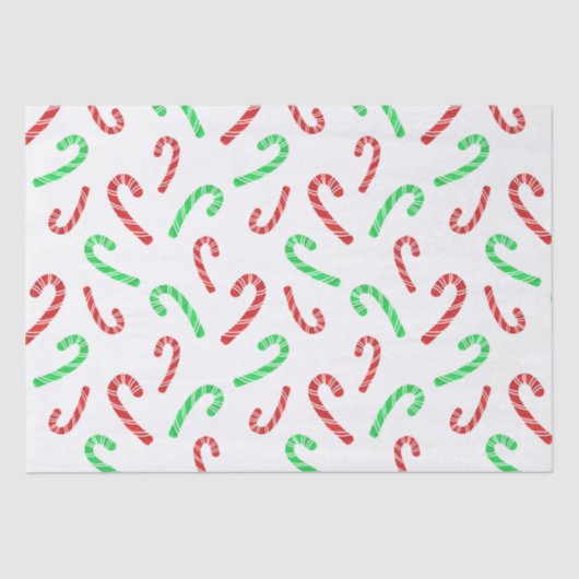 Candy Cane Pattern (rode en groene Waterverf) Tissuepapier (Voorkant)