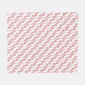 Candy Cane Pattern Rood Wit Waterverf Kerst Fleece Deken (Voorkant (Horizontaal))