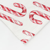 Candy Cane Pattern Rood Wit Waterverf Kerst Fleece Deken (Hoek)