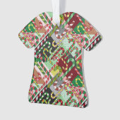Candy Cane Pattern Slant Ceramic Ornament (voorkant)