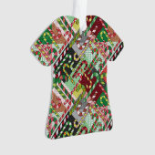 Candy Cane Pattern Slant Ceramic Ornament (voorkant)