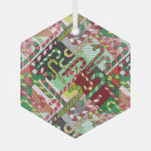 Candy Cane Pattern Slant Ceramic Ornament (Voorkant)
