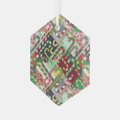 Candy Cane Pattern Slant Ceramic Ornament (Voorkant links)