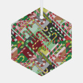 Candy Cane Pattern Slant Ceramic Ornament (Achterkant)
