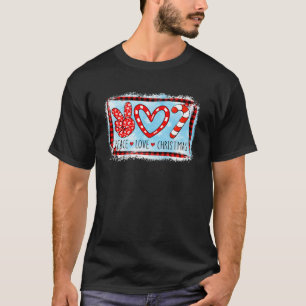 Candy Cane Peace Love Kerstkerstkerstkerstman nog T-shirt