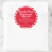 Candy Cane pepermunt suiker scrub zelfgemaakte op  Ronde Sticker (Tas)
