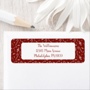Candy Cane Peppermint Christmas Retouradres Etiket