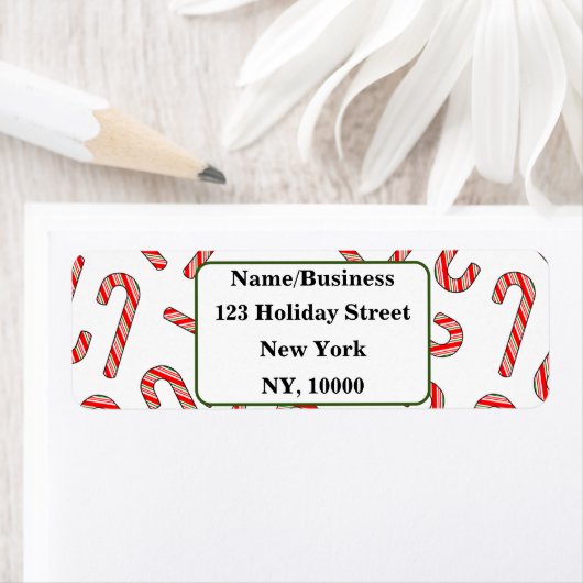 Candy Cane Peppermint Custom Kerstmis Etiket (Insitu)