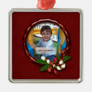 Candy Cane Photo Lijst kerstversiering Metalen Ornament