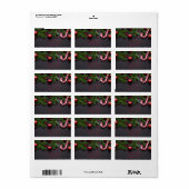 Candy Cane, Pine Tree Kerstballen Etiket (Full Sheet)