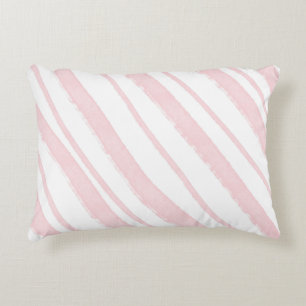 Candy Cane Pink Blush Striped Waterverf Accent Kussen