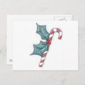 Candy Cane Pointillism Briefkaart (Voorkant / Achterkant)