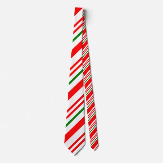 Candy Cane Red Green White kerstpatroon Stropdas (Voorkant)