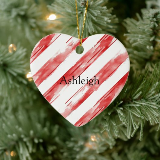 Candy Cane Red Stripes Kerstmis Keramisch Ornament (Boom)