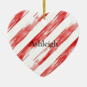 Candy Cane Red Stripes Kerstmis Keramisch Ornament (Voorkant)