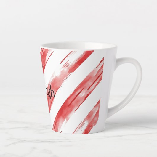 Candy Cane Red Stripes Kerstmis Latte Mok (Rechts)