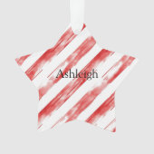 Candy Cane Red Stripes Kerstmis Ornament (voorkant)