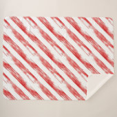 Candy Cane Red Stripes Kerstmis Sherpa Deken (Voorkant (horizontaal))