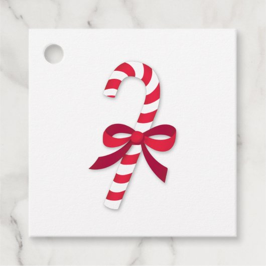 Candy Cane Ribbon Classic Illustration Bedankjes Labels (Voorkant)