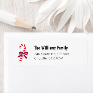 Candy Cane Ribbon Classic Illustration Etiket