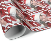 Candy Cane Ribbon Custom Single Photo Template Cadeaupapier (Rol Hoek)