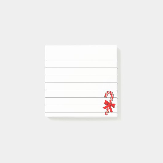 Candy Cane Rode Lint Kerstdrawing  Post-it® Notes (Voorkant)