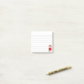 Candy Cane Rode Lint Kerstdrawing  Post-it® Notes (Op bureau)