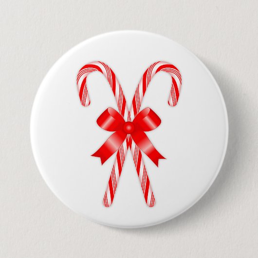 Candy Cane Ronde Button 7,6 Cm (Voorkant)
