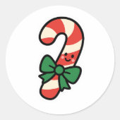 Candy cane ronde sticker (Voorkant)