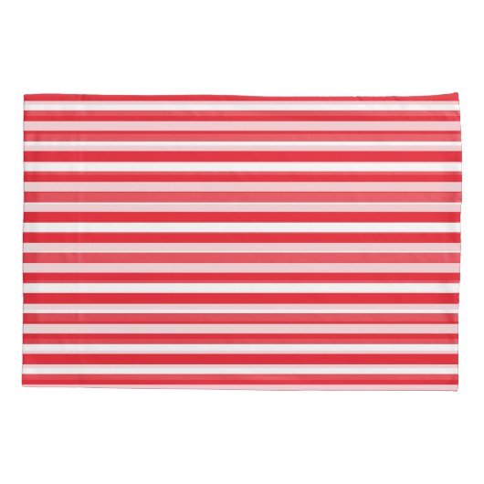 Candy Cane Rood en Wit Eenvoudig Horizontaal Gestr Kussensloop (Achterkant)