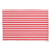 Candy Cane Rood en Wit Eenvoudig Horizontaal Gestr Kussensloop (Voorkant)