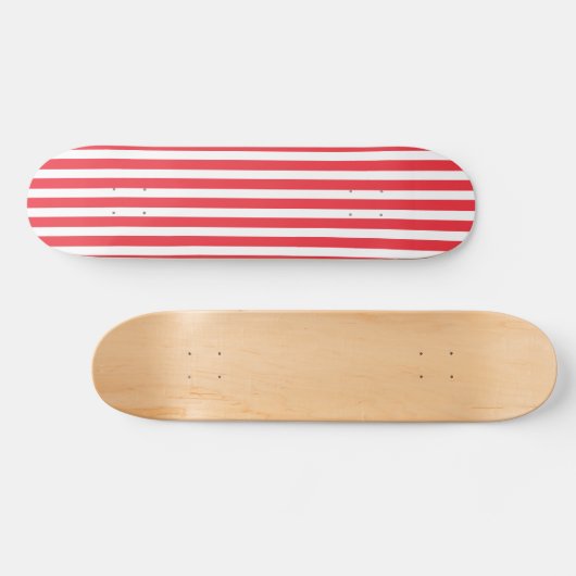 Candy Cane Rood en Wit Eenvoudig Horizontaal Gestr Skateboard (Horizontaal)