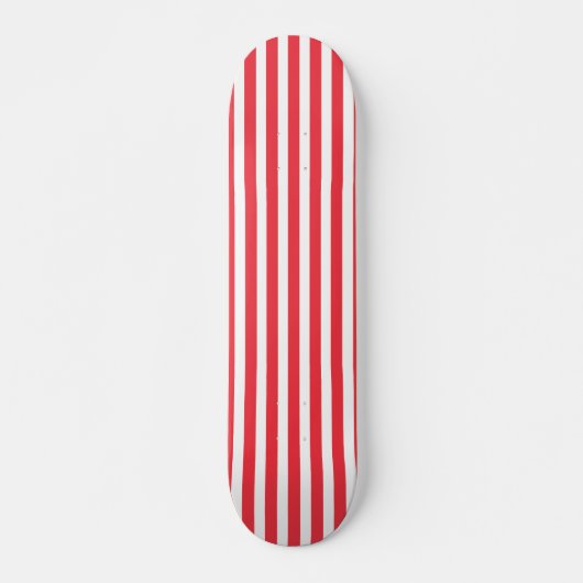 Candy Cane Rood en Wit Eenvoudig Horizontaal Gestr Skateboard (Voorkant)