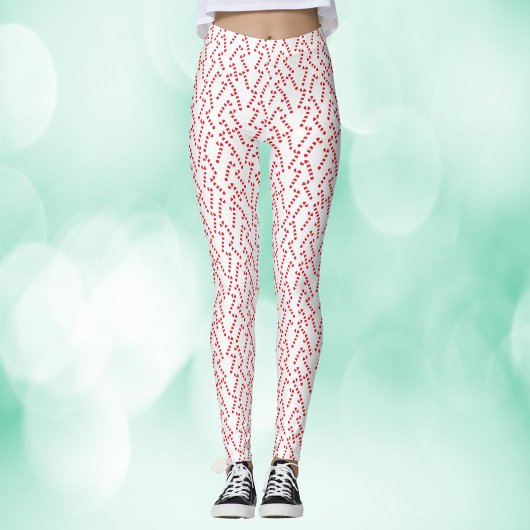 Candy Cane rood wit patroon Leggings