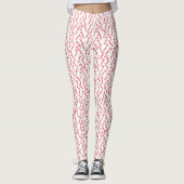 Candy Cane rood wit patroon Leggings (Voorkant)
