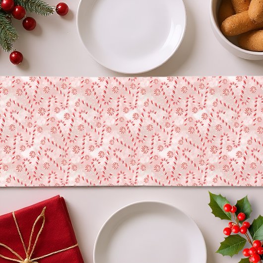 Candy Cane roze Kerstmis Korte Tafelloper