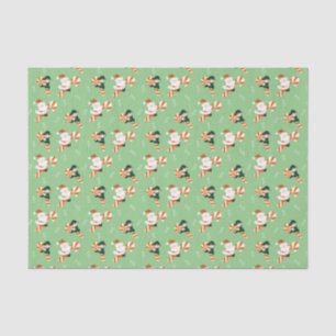 Candy Cane Santa Claus Elf kerstpatroon Tissuepapier
