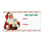 Candy Cane Santa Claus Gift Label Label (Voorkant)