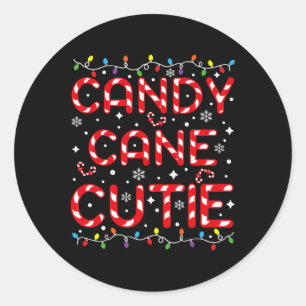 Candy Cane Schatje Grappig Kerst Kinderen Peuter K Ronde Sticker