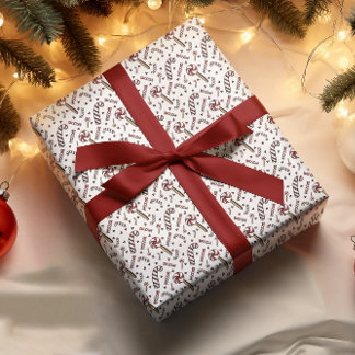 Candy Cane set van 3 inpakpapier Vel