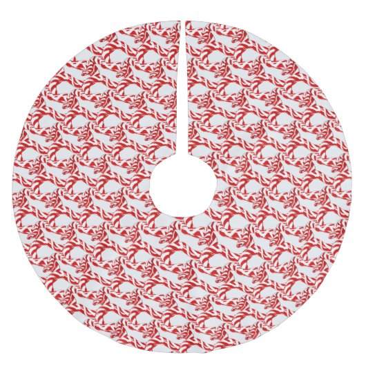 CANDY CANE SLANG op WITTE boomrok Kerstboom Rok (Voorkant)