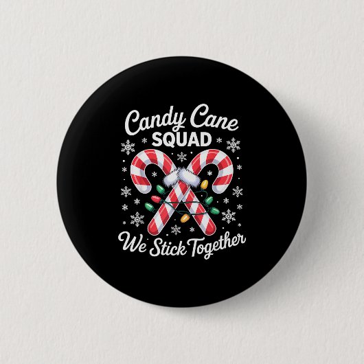 Candy Cane Squad Cute Christmas Matching Design Ronde Button 5,7 Cm (Voorkant)